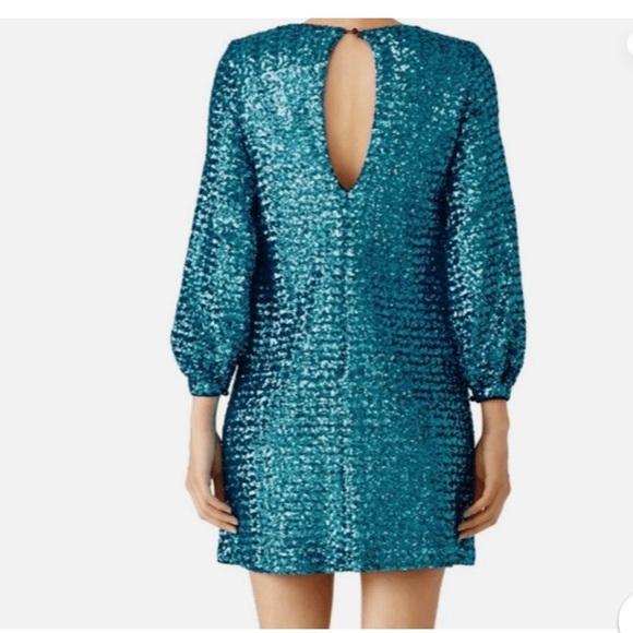 Hunter Bell Turquoise Sequin Mini Dress from Revolve – Size 0 Long Sleeve Dress - Picture 1 of 5